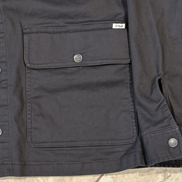O'Neill O'Riginals Trails Chore Jacket Men Medium Grey Standard Fit Shacket Snap - Picture 3 of 10